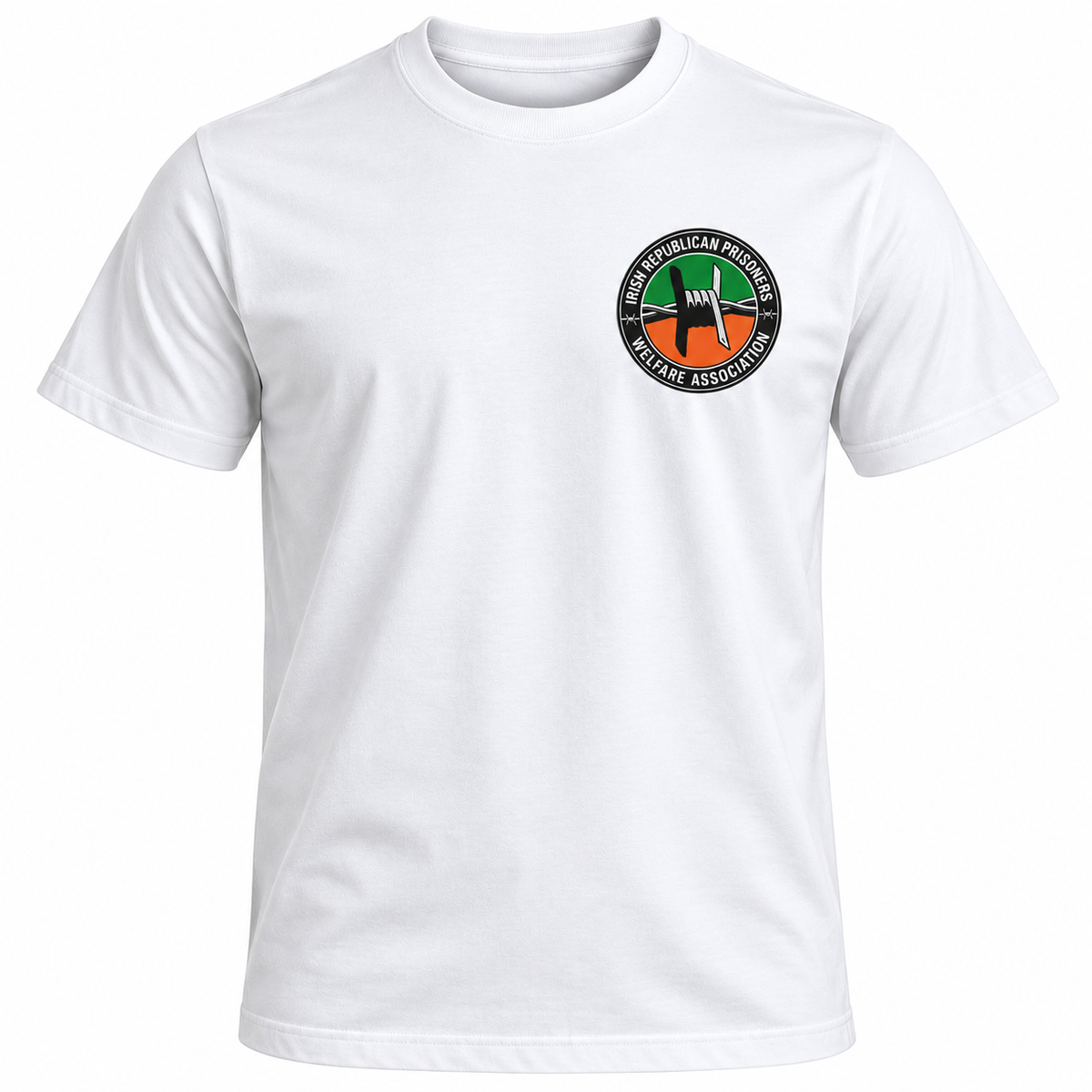 IRPWA t-shirt in white with printed left-chest logo