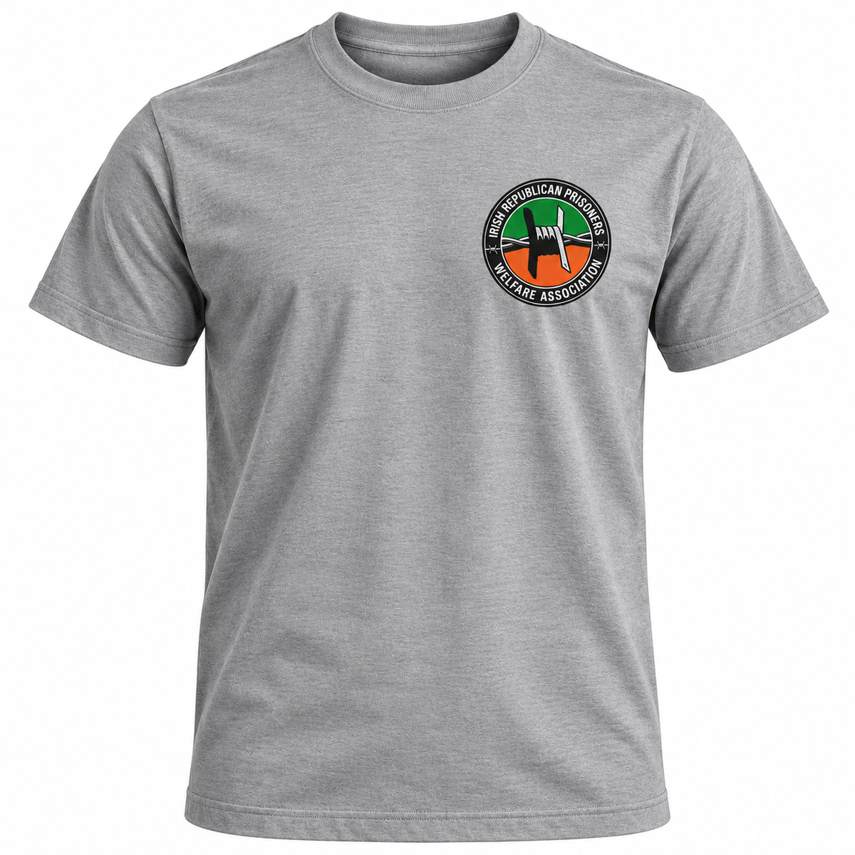 IRPWA t-shirt in gray with printed left-chest logo