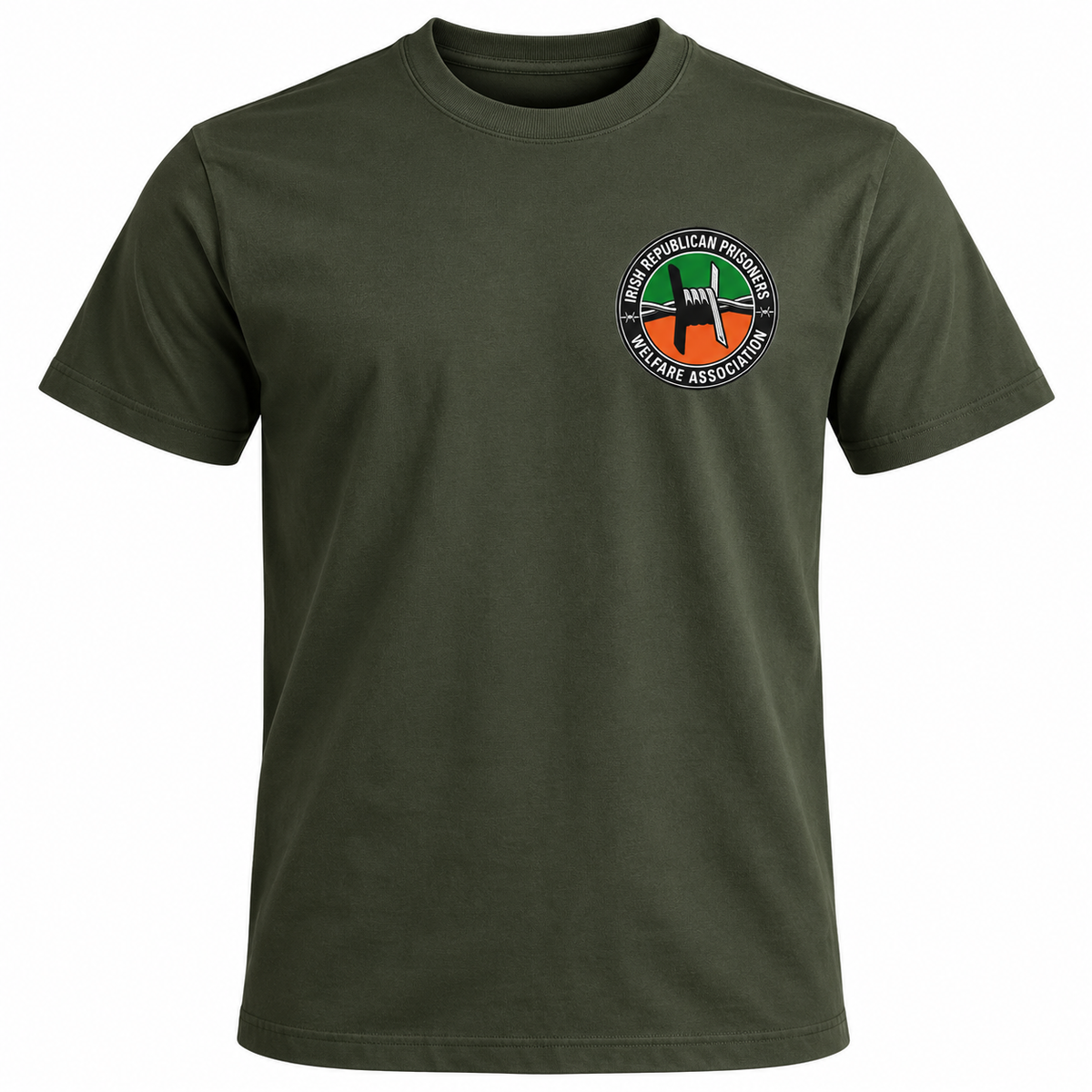 IRPWA t-shirt in khaki with printed left-chest logo