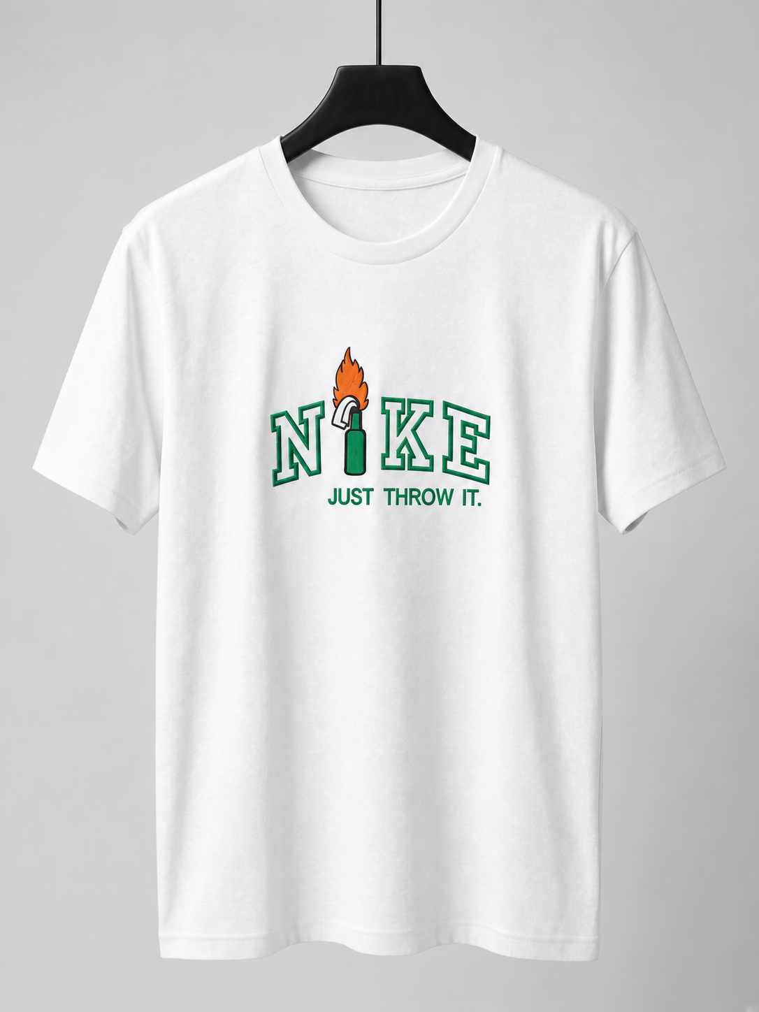 Just Throw It embroidered t-shirt design