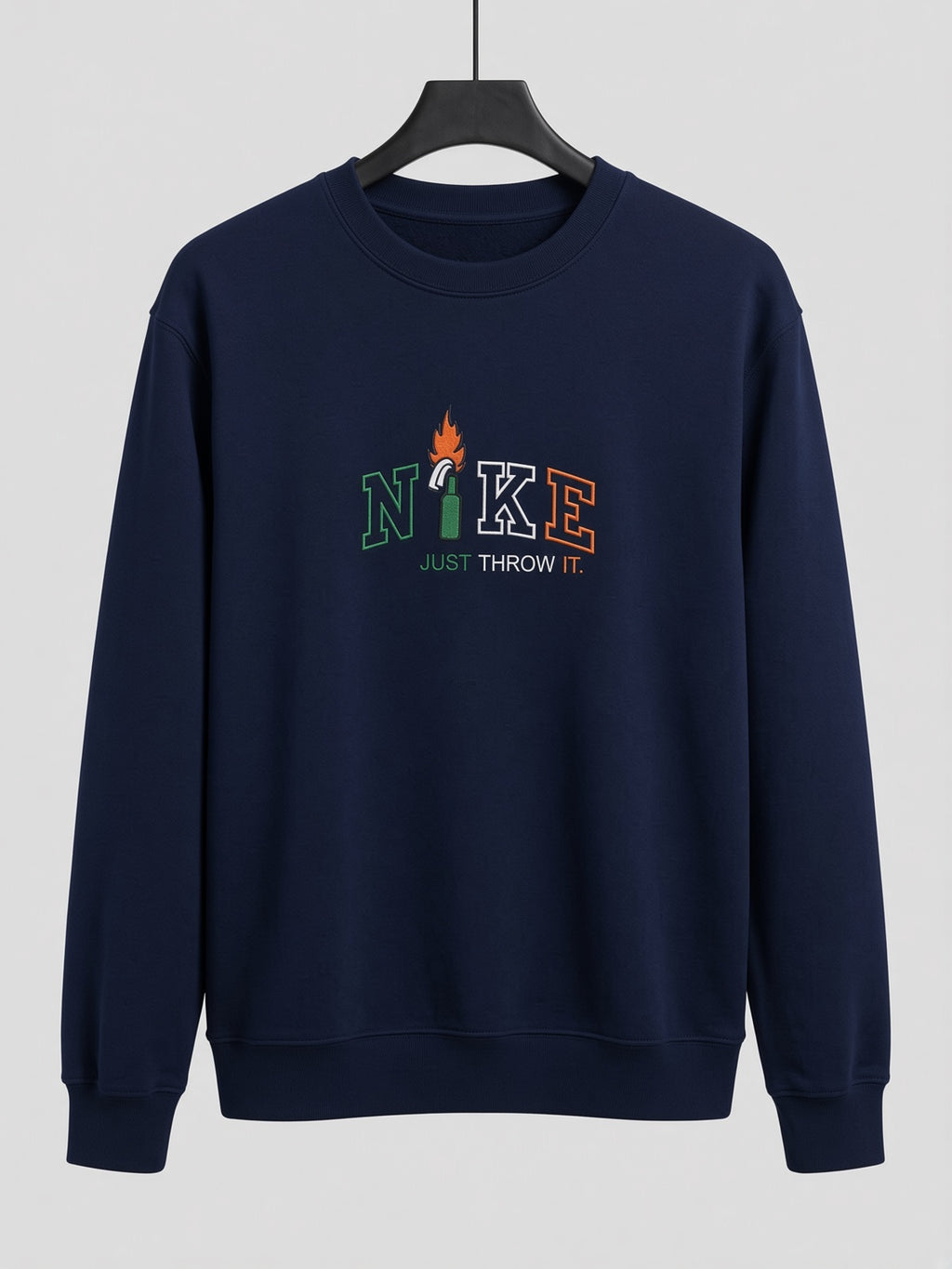 Just Throw It embroidered sweatshirt in navy