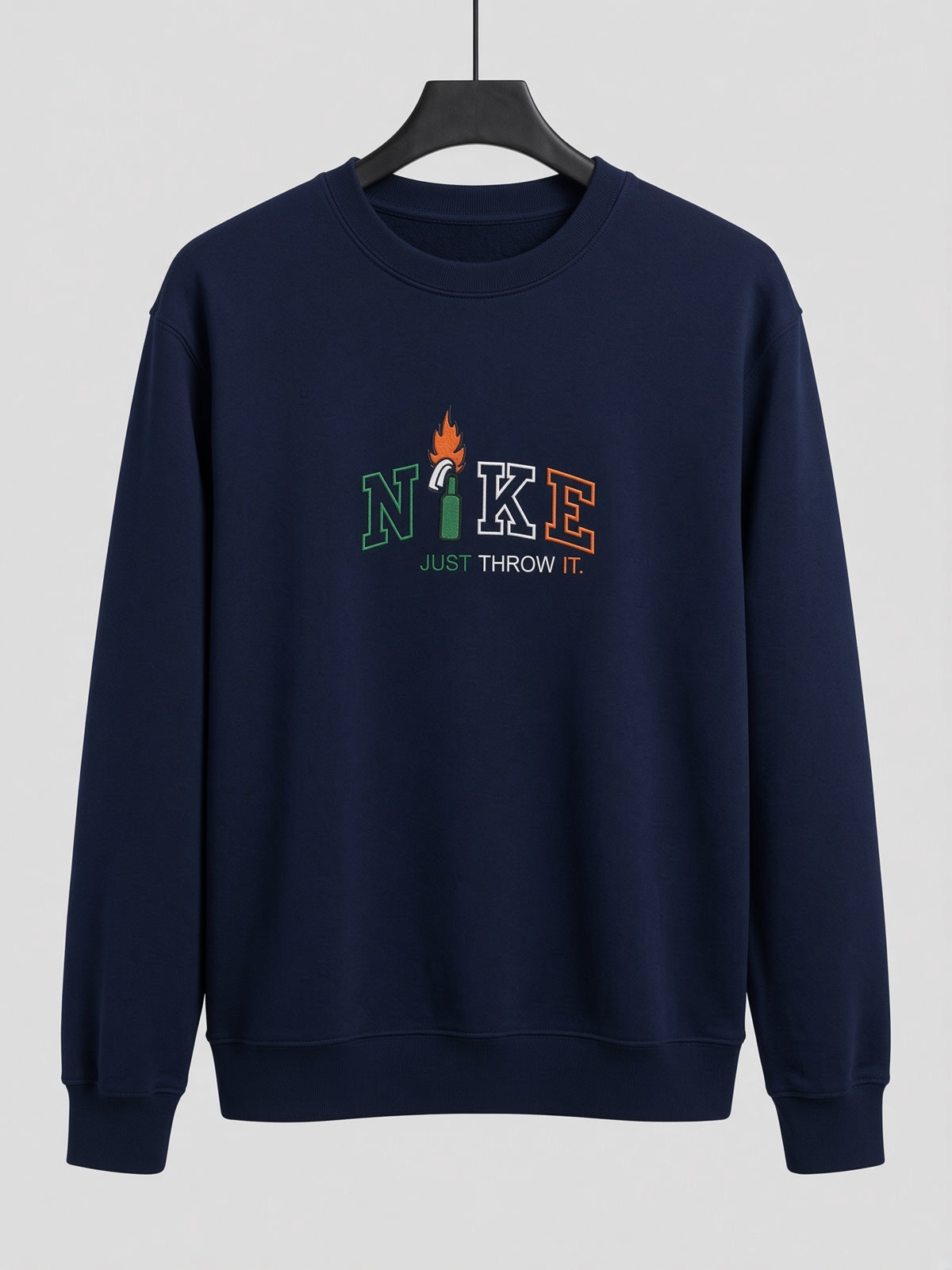 Just Throw It embroidered sweatshirt in navy